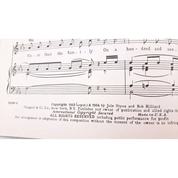 Vintage Dean Martin Jerry Lewis Sheet Music Evry Street's A Boulevard 1954 Styne - Picture 3 of 3